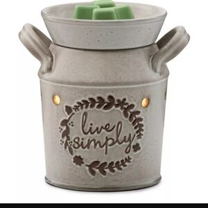 Milk Can  Live Simply Ceramic Scentsy Wax Warmer